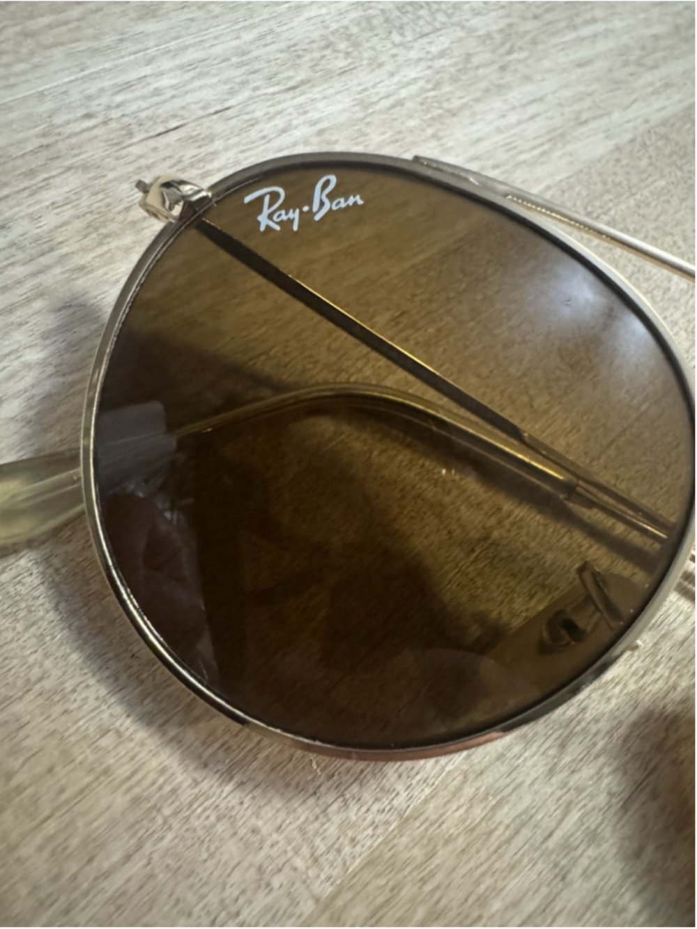 RAY-BAN Round Double Bridge Gold Tone Sunglasses - Picture 3 of 10